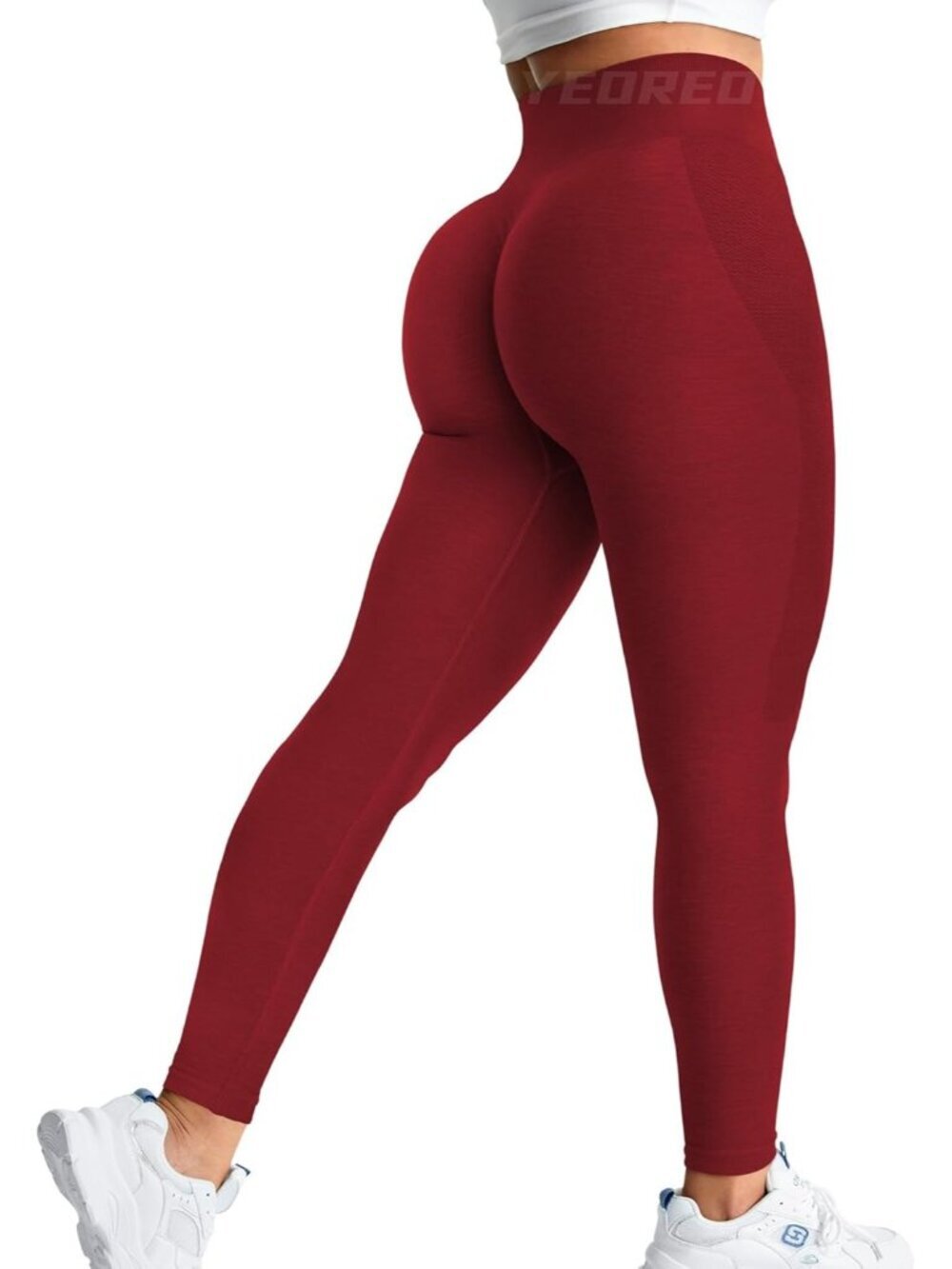 Women's Scarlet Marl Seamless Scrunch Butt High Waisted Imported Gym Leggings